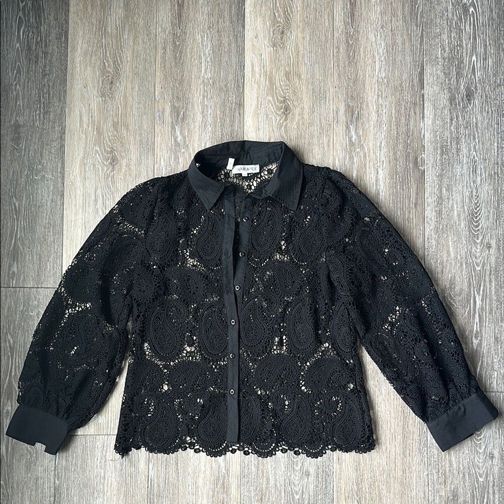 AVAILABLE Crochet Style Button Up